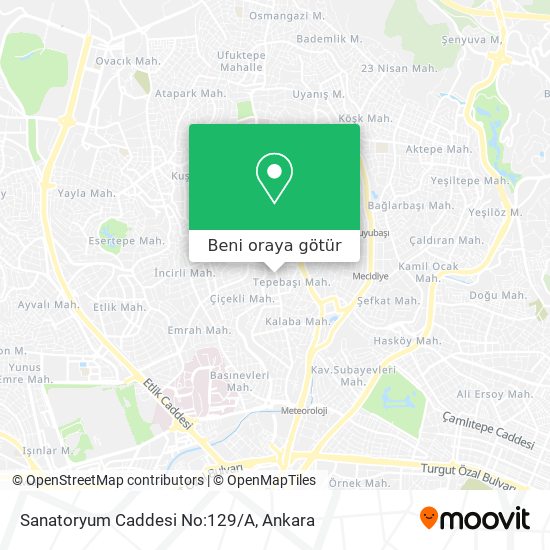 Sanatoryum Caddesi No:129/A harita