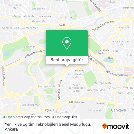 Yenilik ve Eğitim Teknolojileri Genel Müdürlüğü harita