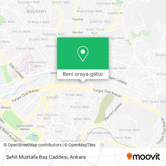 Şehit Mustafa Baş Caddesi harita