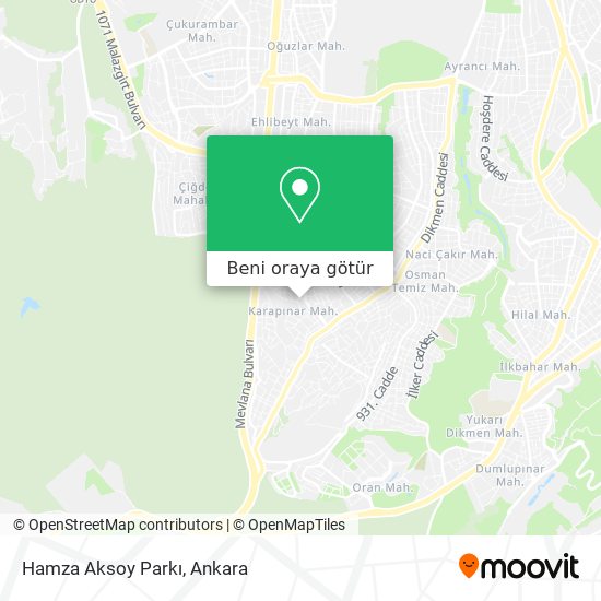 Hamza Aksoy Parkı harita