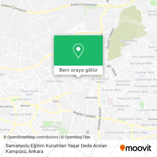 Samanyolu Eğitim Kurumları Yaşar Dede Arslan Kampüsü harita