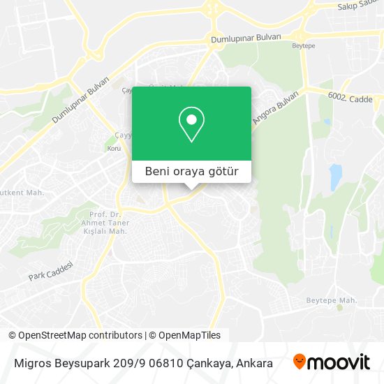 Migros Beysupark 209 / 9 06810 Çankaya harita