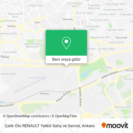 Çelik Oto RENAULT Yetkili Satiş ve Servisi harita