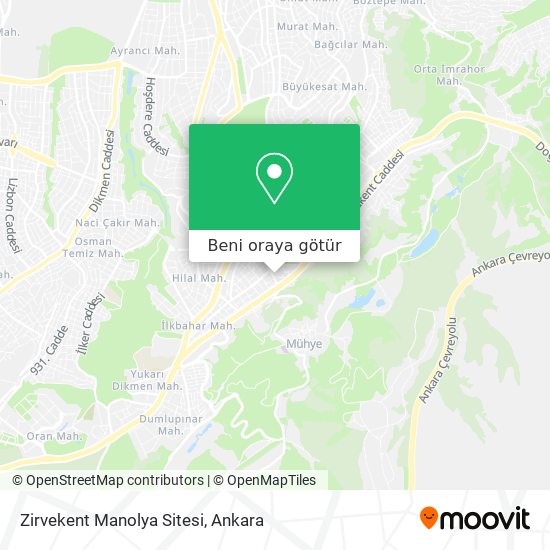 Zirvekent Manolya Sitesi harita