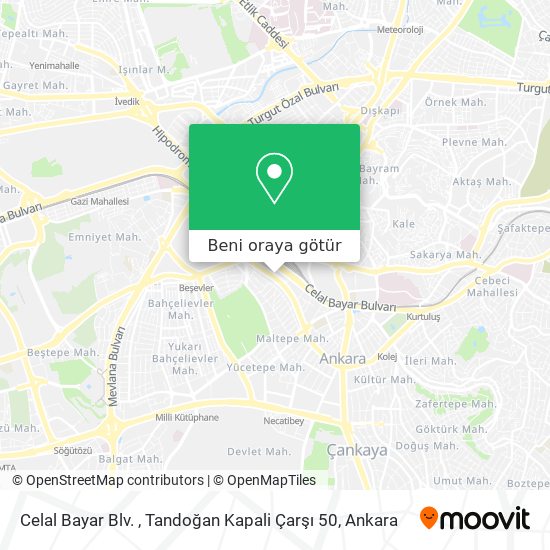 Celal Bayar Blv. , Tandoğan Kapali Çarşı 50 harita