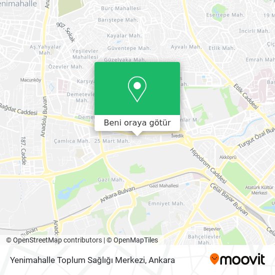 Yenimahalle Toplum Sağlığı Merkezi harita