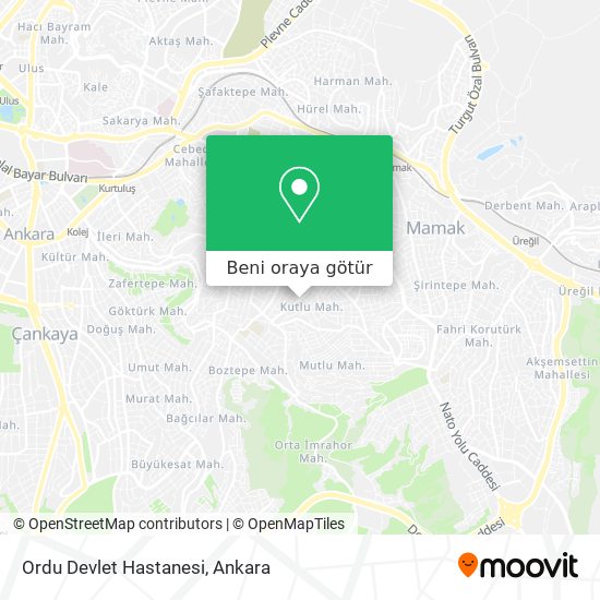 Ordu Devlet Hastanesi harita