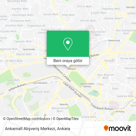 Ankamall Alışveriş Merkezi harita