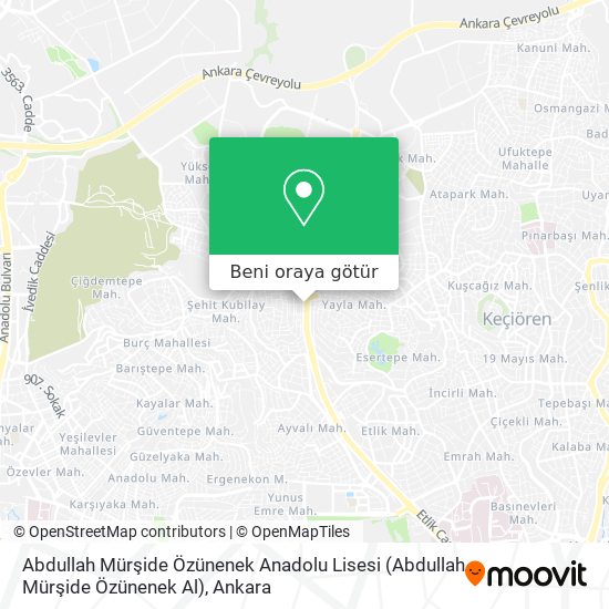 Abdullah Mürşide Özünenek Anadolu Lisesi (Abdullah Mürşide Özünenek Al) harita