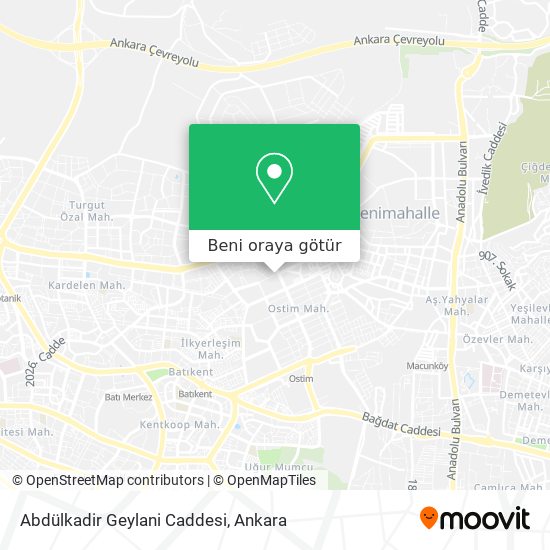 Abdülkadir Geylani Caddesi harita