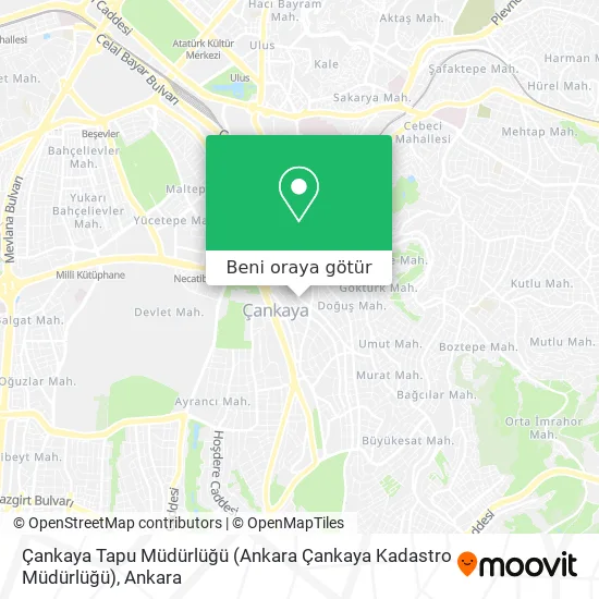 Çankaya Tapu Müdürlüğü (Ankara Çankaya Kadastro Müdürlüğü) harita