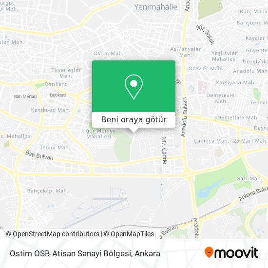 Ostim OSB Atisan Sanayi Bölgesi harita