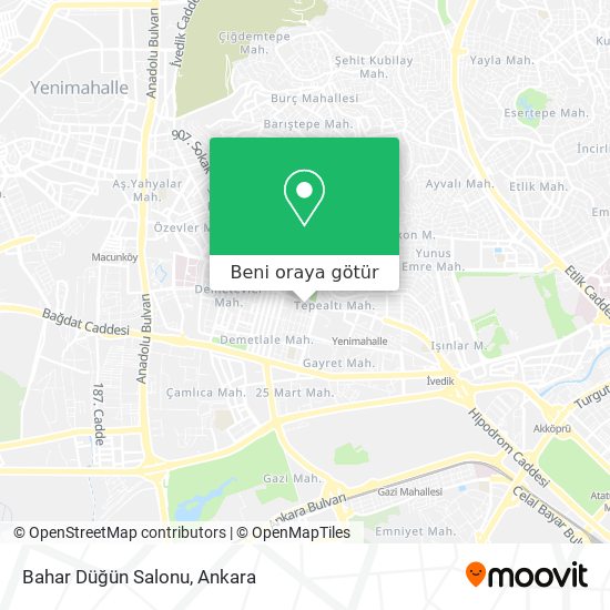 Bahar Düğün Salonu harita