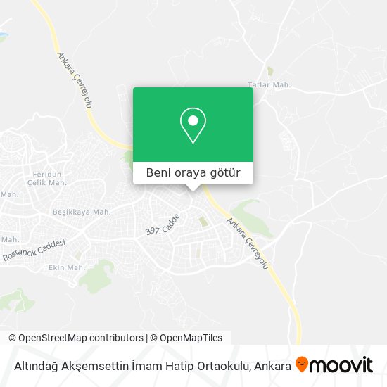 Altındağ Akşemsettin İmam Hatip Ortaokulu harita