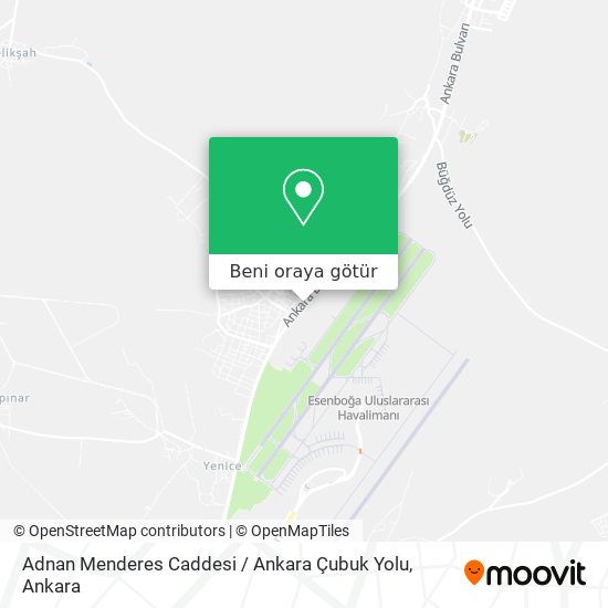 Adnan Menderes Caddesi / Ankara Çubuk Yolu harita