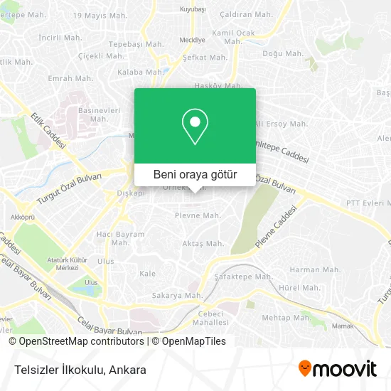 Telsizler İlkokulu harita