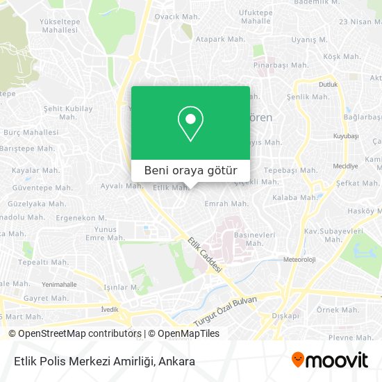 Etlik Polis Merkezi Amirliği harita
