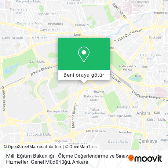 Milli Eğitim Bakanlığı - Ölçme Değerlendirme ve Sınav Hizmetleri Genel Müdürlüğü harita