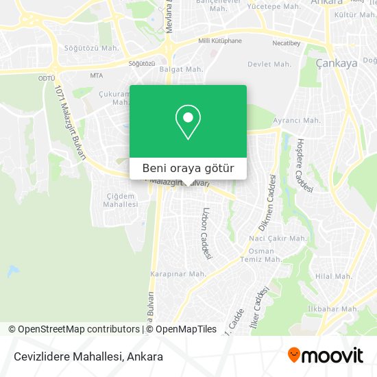 Cevizlidere Mahallesi harita
