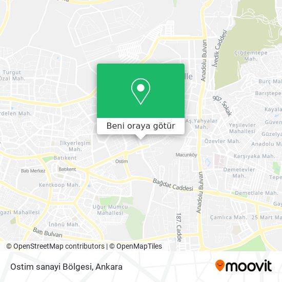 Ostim sanayi Bölgesi harita