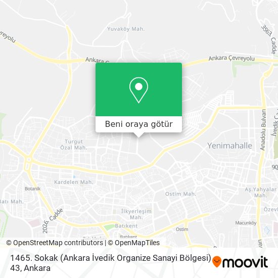 1465. Sokak (Ankara İvedik Organize Sanayi Bölgesi) 43 harita