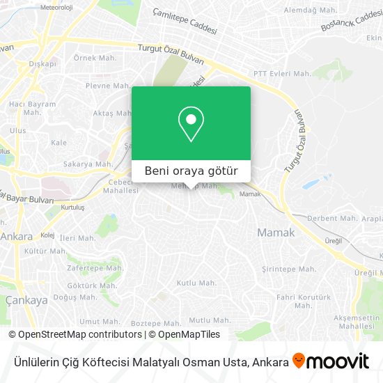 Ünlülerin Çiğ Köftecisi Malatyalı Osman Usta harita