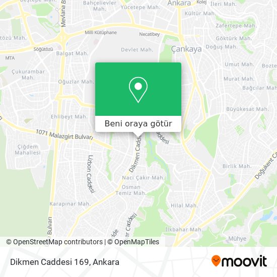 Dikmen Caddesi 169 harita