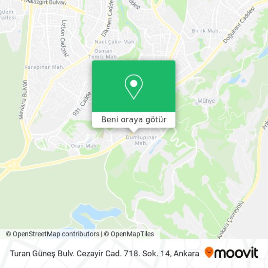 Turan Güneş Bulv. Cezayir Cad. 718. Sok. 14 harita
