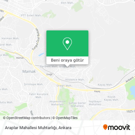 Araplar Mahallesi Muhtarlığı harita