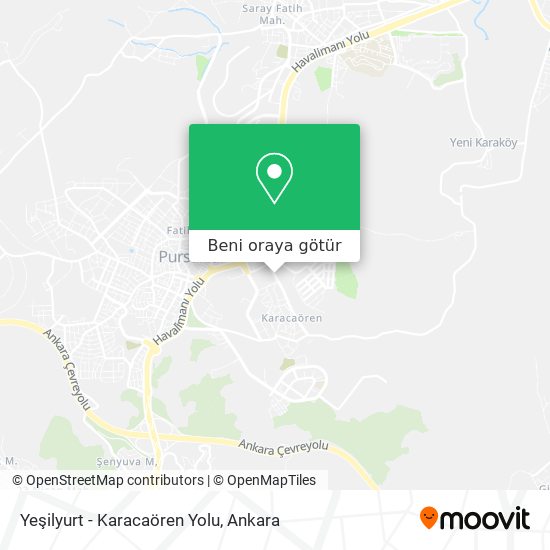 Yeşilyurt - Karacaören Yolu harita