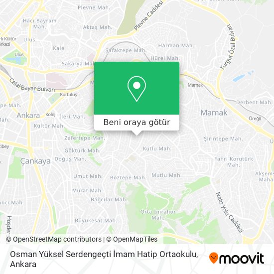Osman Yüksel Serdengeçti İmam Hatip Ortaokulu harita
