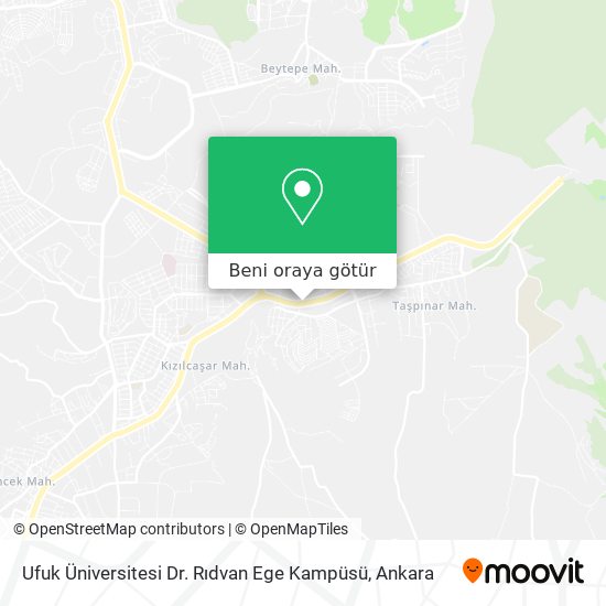 Ufuk Üniversitesi Dr. Rıdvan Ege Kampüsü harita
