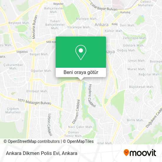 Ankara Dikmen Polis Evi harita