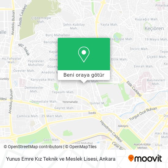 Yunus Emre Kız Teknik ve Meslek Lisesi harita