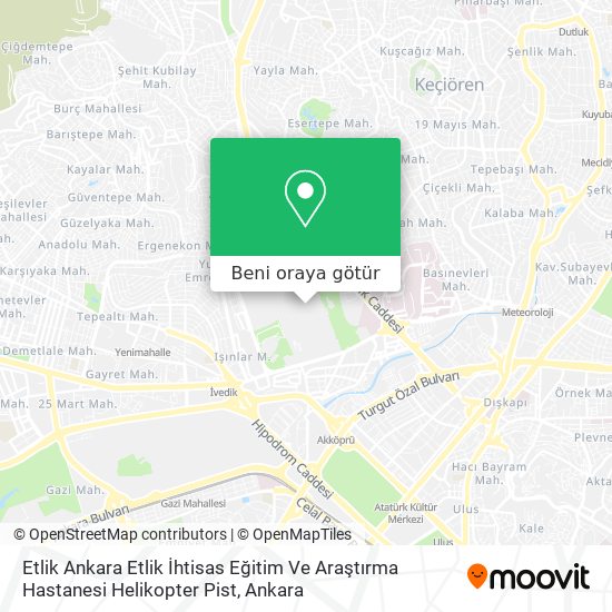 Etlik Ankara Etlik İhtisas Eğitim Ve Araştırma Hastanesi Helikopter Pist harita