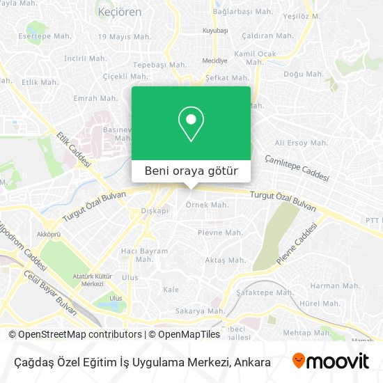 Çağdaş Özel Eğitim İş Uygulama Merkezi harita