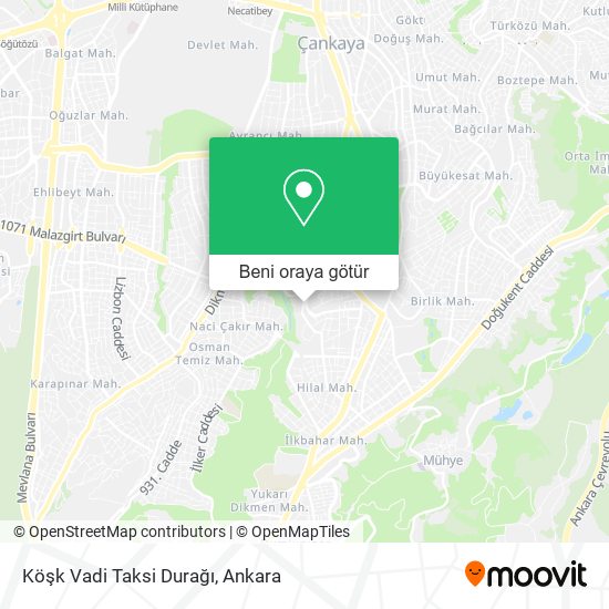 Köşk Vadi Taksi Durağı harita