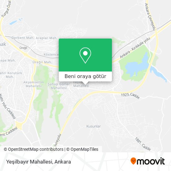 Yeşilbayır Mahallesi harita