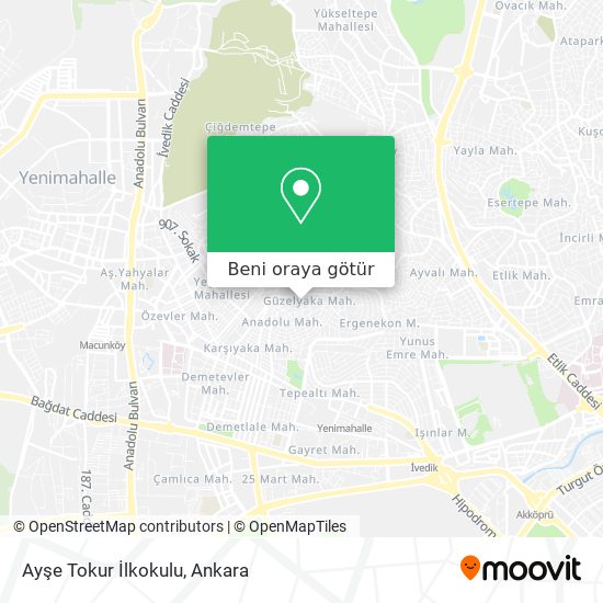 Ayşe Tokur İlkokulu harita