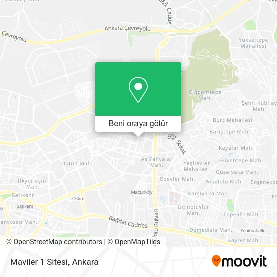 Maviler 1 Sitesi harita