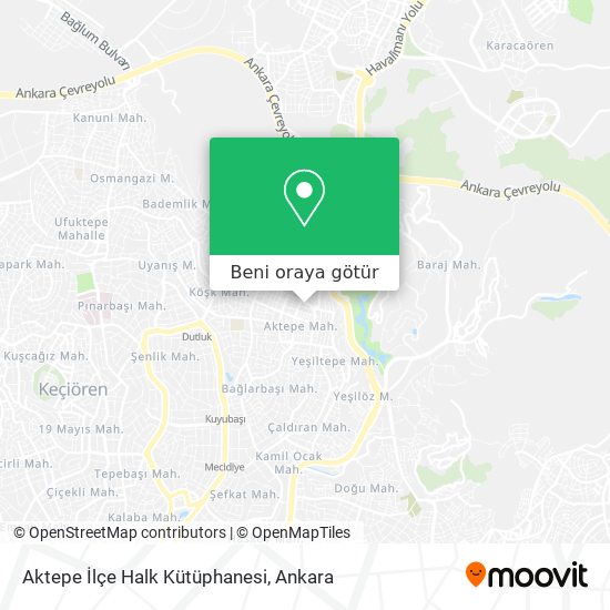 Aktepe İlçe Halk Kütüphanesi harita