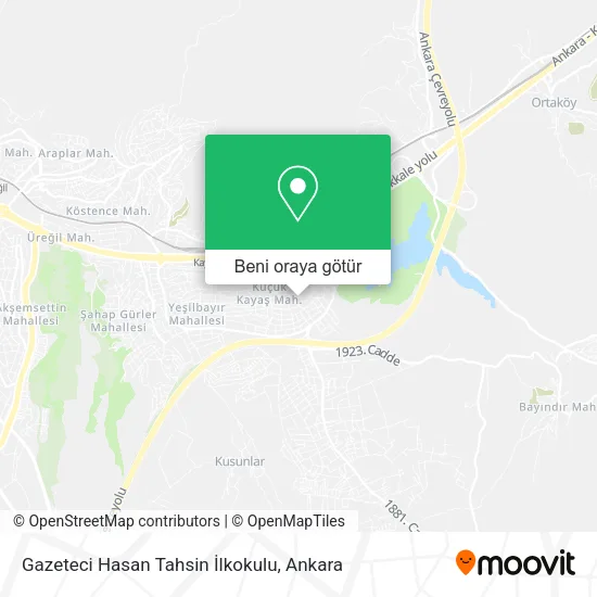Gazeteci Hasan Tahsin İlkokulu harita