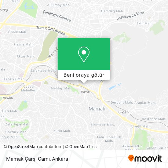 Mamak Çarşı Cami harita