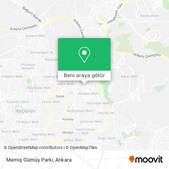 Memiş Gümüş Parkı harita