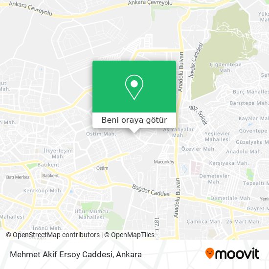 Mehmet Akif Ersoy Caddesi harita