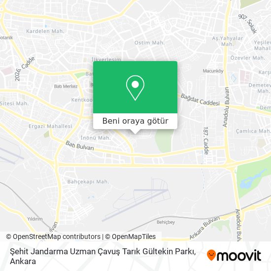 Şehit Jandarma Uzman Çavuş Tarık Gültekin Parkı harita