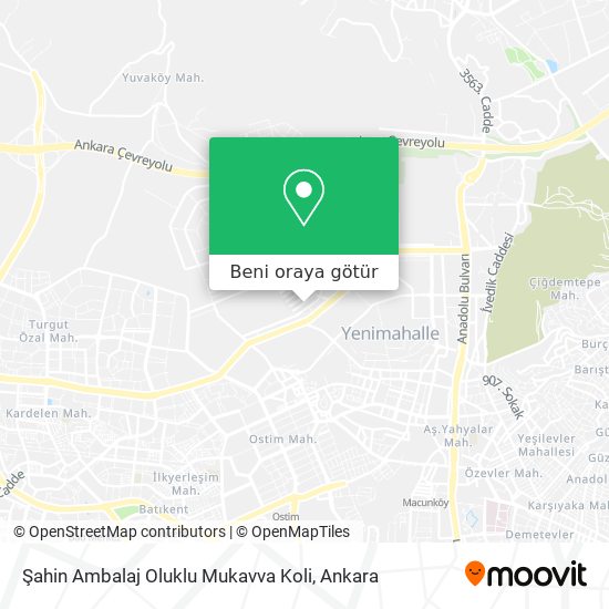 Şahin Ambalaj Oluklu Mukavva Koli harita