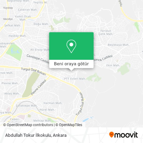 Abdullah Tokur İlkokulu harita