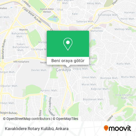 Kavaklıdere Rotary Kulübü harita