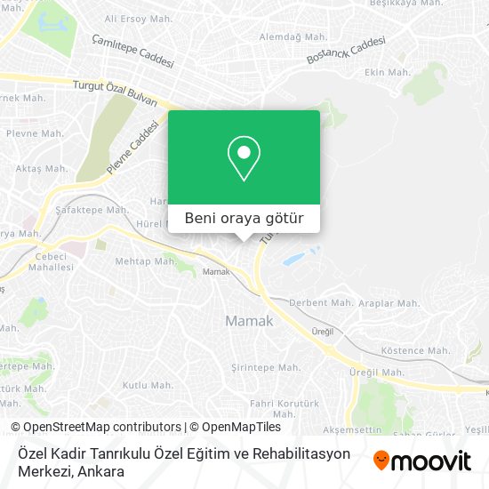 Özel Kadir Tanrıkulu Özel Eğitim ve Rehabilitasyon Merkezi harita